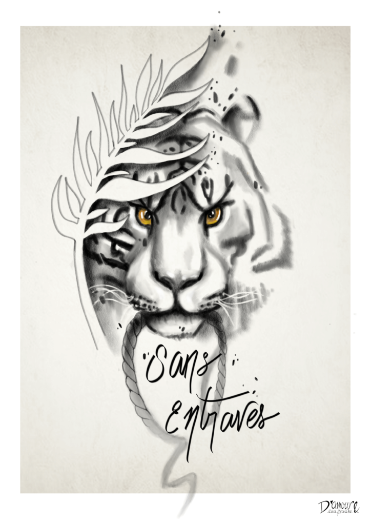 illustration de tigre sans entraves